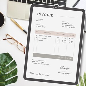 Business Invoice  Commercial Invoice | Modern Client Invoice | Editable Template | Services Invoice | Business Invoice