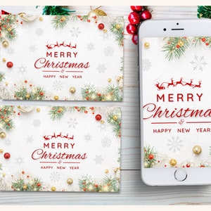 Merry Christmas Greeting Card designs template, Printable Template for Gifting
