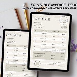 Business Invoice  Commercial Invoice | Modern Client Invoice | Editable Template | Services Invoice | Business Invoice