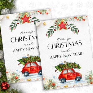 Merry Christmas Greeting Card designs template, Printable Template for Gifting