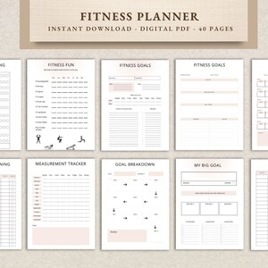 Printable Fitness Tracker Planner, Editable Planners Bundle, Weight Loss Tracker, Sleep Tracker, Habit Tracker, Printable Template Logs