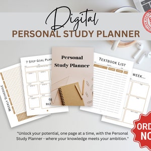 Personal Study Planner, Daily Task Organizer, Academic Planner, Student Gift, College Organization