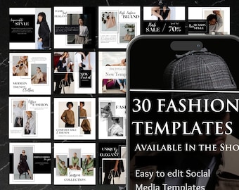 Fashion social media Templates, Fashion Social Media Templates, Fashion Instagram Templates, Fashion Posts-Stories-Highlights