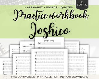 Brush Lettering Tracing Workbook – Printable Calligraphy Alphabet Practice PDF – Script Letters & Quotes – iPad Compatible