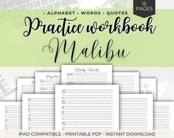 Improve Your Handwriting – Modern Script Practice Workbook – Printable PDF for Journaling, Planners & Creative Writing