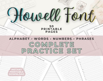 Hand Lettering Practice Workbook | Complete Practice Set | 50 Printable Pages | Calligraphy Worksheets PDF