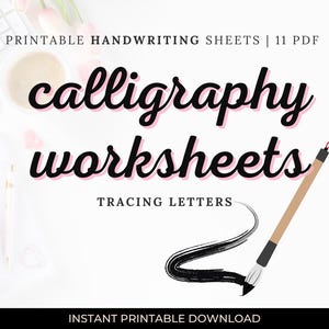 Oefenwerkbladen kalligrafie | Modern schrift, alfabettracering (pdf)