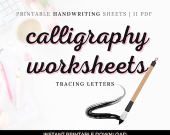 Calligraphy Practice Worksheets | Modern Script, Alphabet Tracing (PDF)