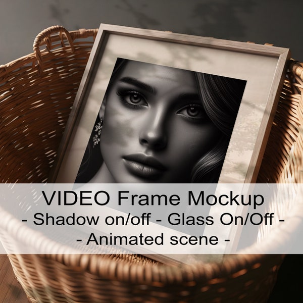 Shadow overlay video animated Frame Mockup wall art posters, pictures showing photo's framed images graphics mockup display digital mockups