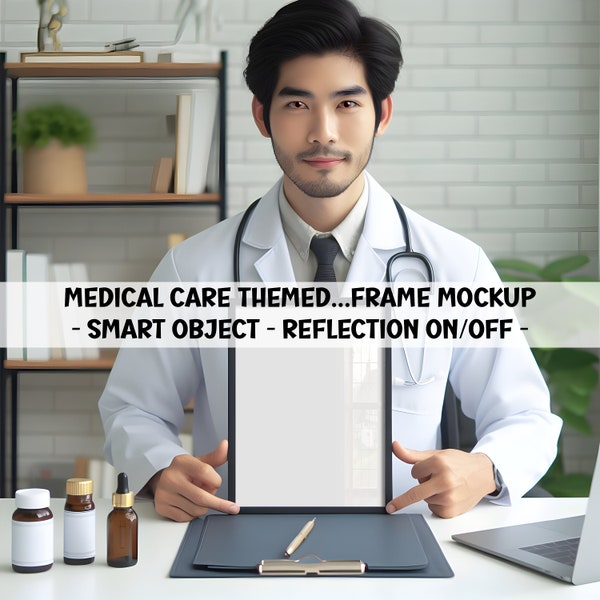 Medical Care Frame Mockup overlay doctor body info mock up wall art posters, pictures showing photo's framed images display digital graphics