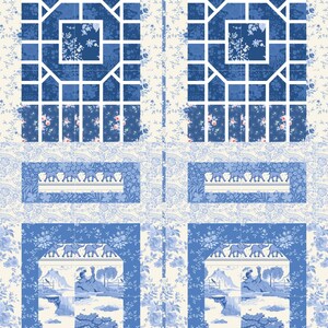 Oriental Lattice Door / Window Quilt Block FPP (Foundation Paper Piecing) - Printable PDF Pattern