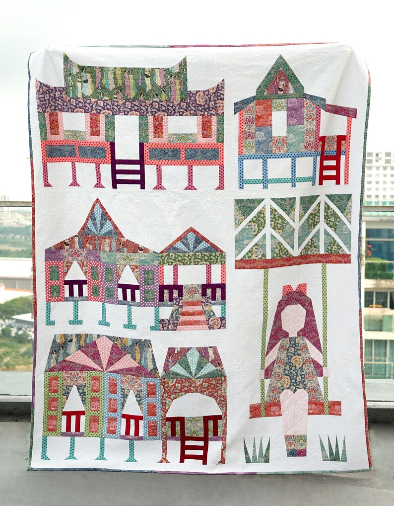A finished quilt made using the FPP templates.