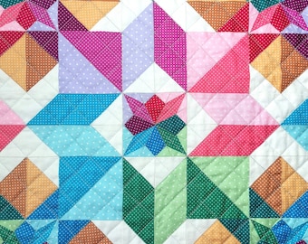 Sparkling Crystal Quilt - FPP Pattern and Tutorial with Pictorial Instructions (Printable PDF)