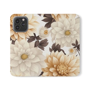 Floral, Phone Flip Case. iPhone, Samsung Phone Flip Case. Flower Phone Flip Case. Wallet Phone Case. Folio Phone Case.