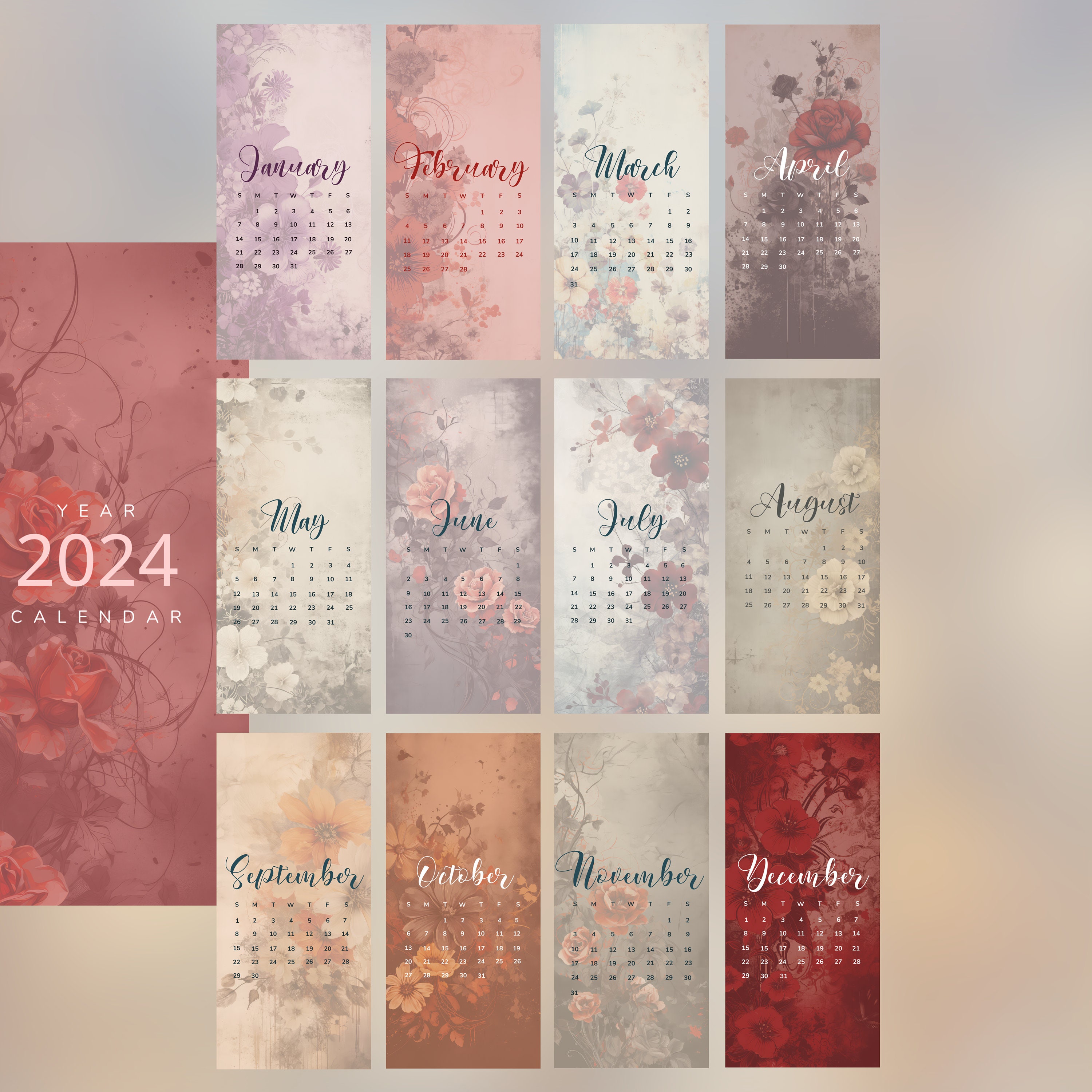 ファイル・バインダー・ケース JPCU Girls Calendar 2024 there is flower JPCU Girls Calendar 2024 there is flower