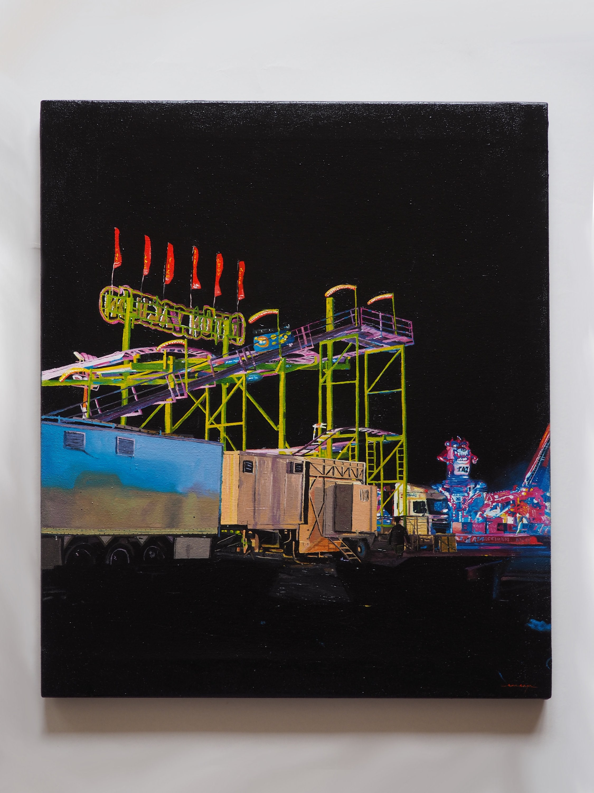 Oil painting on canvas. Grasshopper.