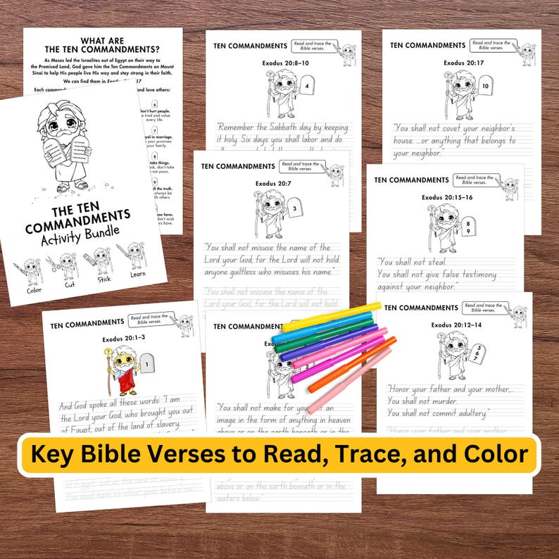 Ten Commandments Activity Bundle – Bible Lesson, Games, Crafts ...