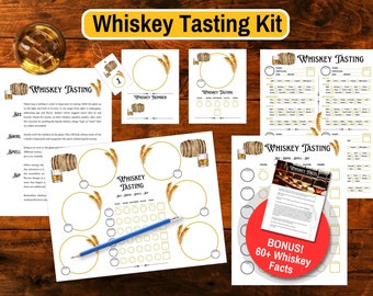 Ultimatives Whisky-Tasting Kit - druckbares Paket mit Scorecards, Matten, Tags & Tasting Guide - perfekt für jeden Whisky-Liebhaber und Party