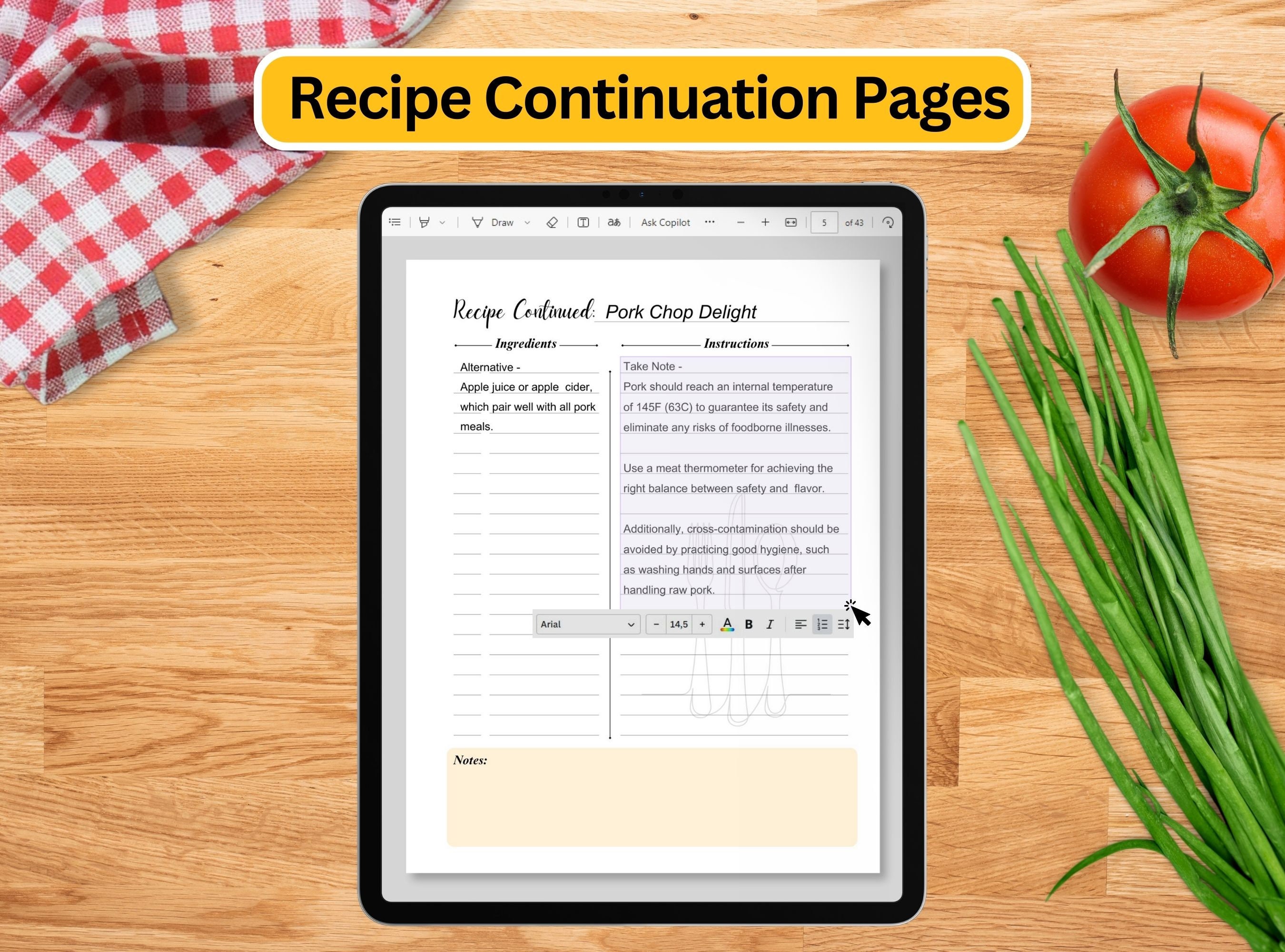 Editable Digital Recipe Templates Bundle Easy-to-use Fillable Recipe ...