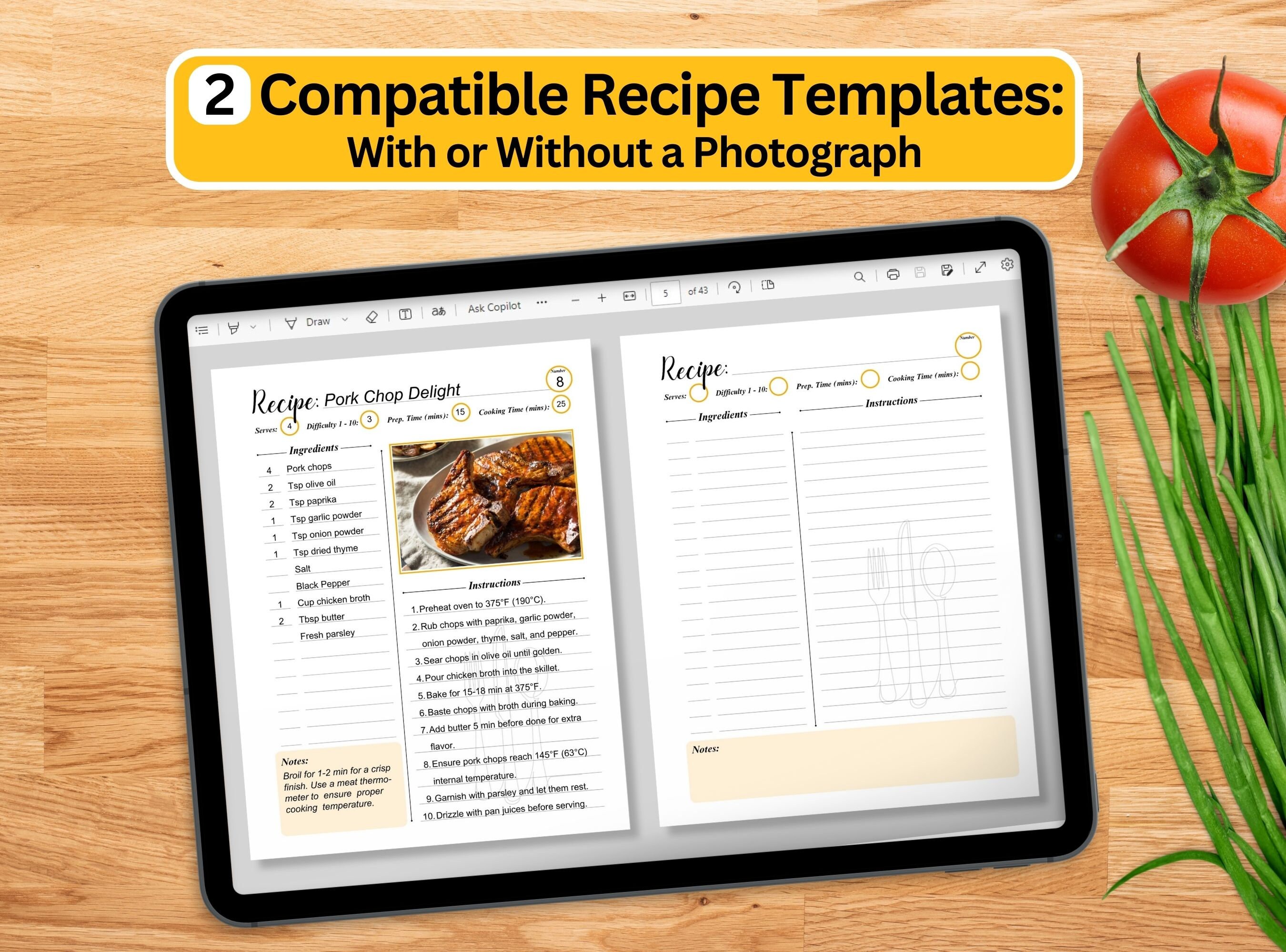 Editable Digital Recipe Templates Bundle Easy-to-use Fillable Recipe ...