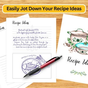 Recipe Binder Printable Kit - Cookbook Templates, Recipe Sheets & Dividers - Digital Download for Recipe Organization - DIY Kitchen Planner