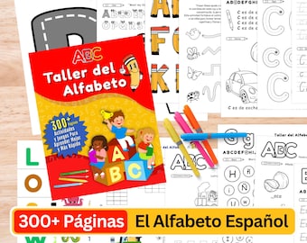 Spanska alfabetsaktiviteter: ABC utskrivbar arbetsbok för barn (PDF-nedladdning)