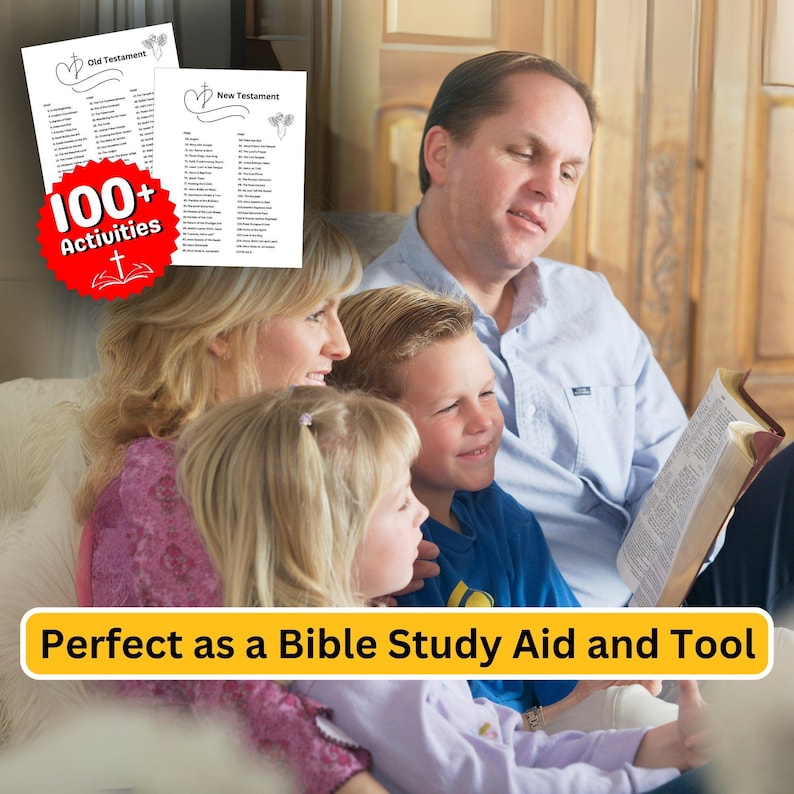 Bible Activity Book for Children, Sunday School Printables, Christian Homeschool Worksheets, Kids Maze Games Activities & Coloring Pages