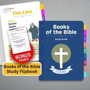 Bible Books Activity Flipbook - Books of the Bible Printable Memory Booklet, Homeschool, Church,  Sunday School, Youth Ministry Craft & Gift
