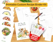 Printable Recipe Binder Kit: Watercolor Cookbook Templates (Digital Download)