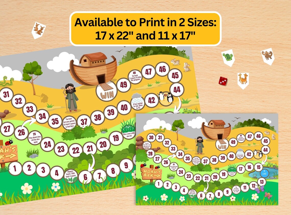 Printable Bible Game for Kids Noahs Ark Board Game Fun Etsy Printable Bible Game for Kids Noahs Ark Board Game Fun Etsy