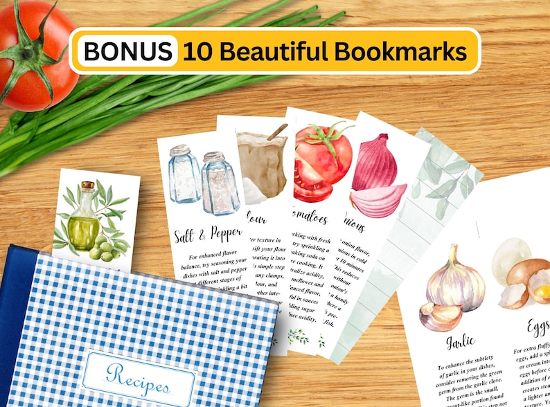 Recipe Binder Printable Kit - Cookbook Templates, Recipe Sheets & Dividers - Digital Download for Recipe Organization - DIY Kitchen Planner