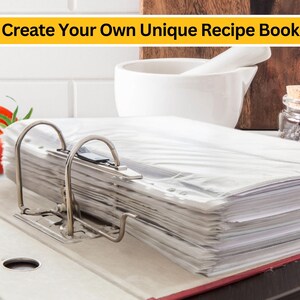 Recipe Binder Printable Kit - Cookbook Templates, Recipe Sheets & Dividers - Digital Download for Recipe Organization - DIY Kitchen Planner