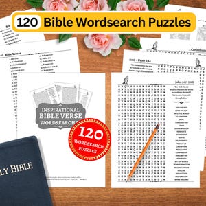 Bible Verse Word Search: 120 Christian Puzzle Activities (PDF Download