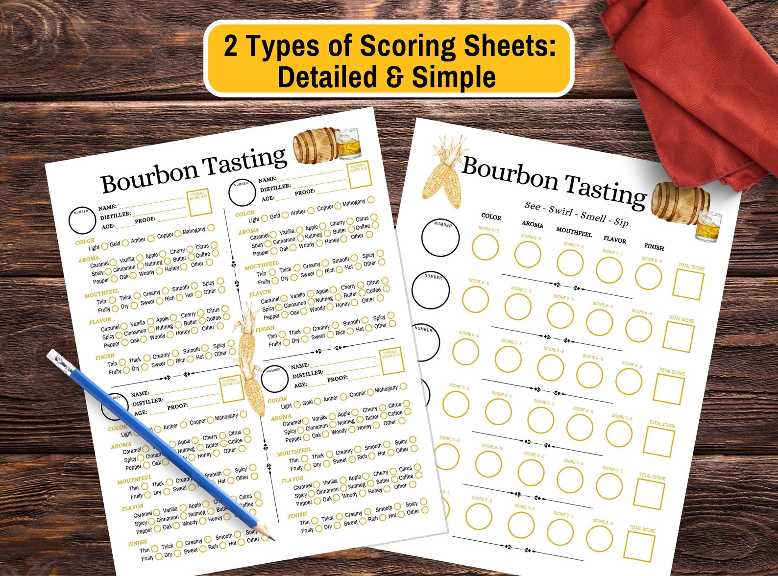 Ultimate Bourbon Tasting Kit - Printable Bundle Including Scorecards ...