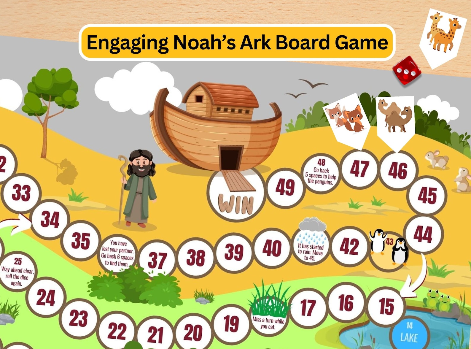 Printable Bible Game for Kids Noahs Ark Board Game Fun Etsy Printable Bible Game for Kids Noahs Ark Board Game Fun Etsy