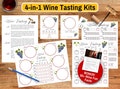 Wine Tasting Kit - Score Cards and Score Sheets for White, Rosé, Red or Mixed Wine Tasting - Printable Download Wine Party Placemats, Tags