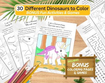 Dinosaur Coloring Pages Printable - Kids Dino Activity Sheets (PDF Download)