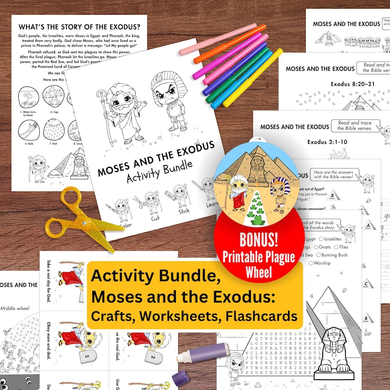 Moses and Exodus Activity Bundle – Plagues of Egypt Craft (printable ...