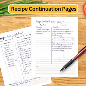 Recipe Binder Printable Kit - Cookbook Templates, Recipe Sheets & Dividers - Digital Download for Recipe Organization - DIY Kitchen Planner