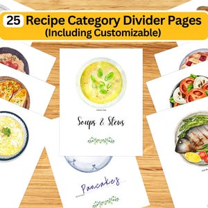 Recipe Binder Printable Kit - Cookbook Templates, Recipe Sheets & Dividers - Digital Download for Recipe Organization - DIY Kitchen Planner