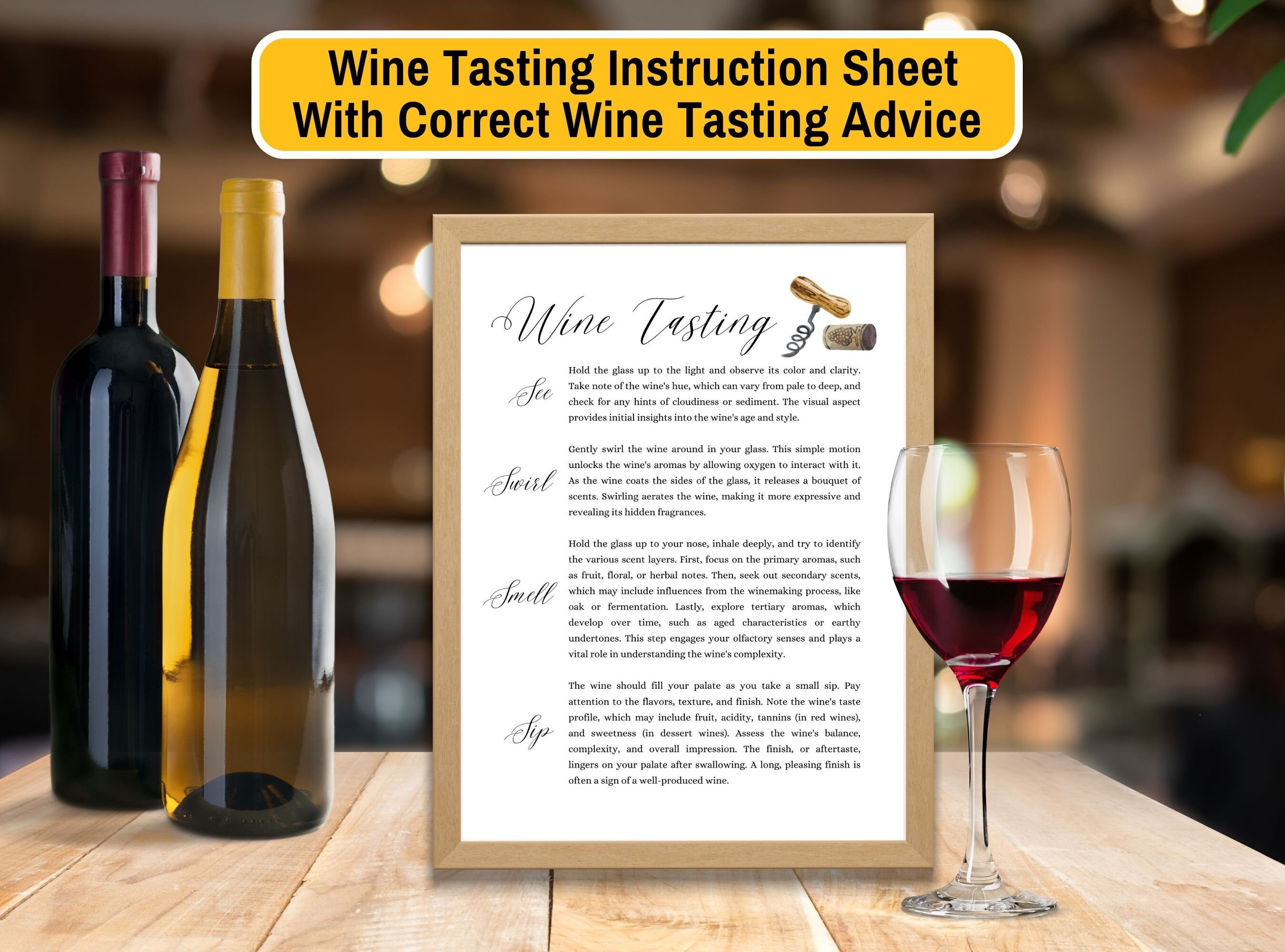 Wine Tasting Kit – Printable Score Cards, Placemats (PDF Download) - Etsy