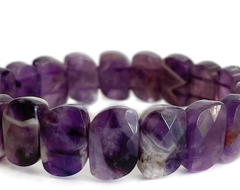Natural Amethyst Stone Stretch Bracelet: Calming Gemstone Jewelry
