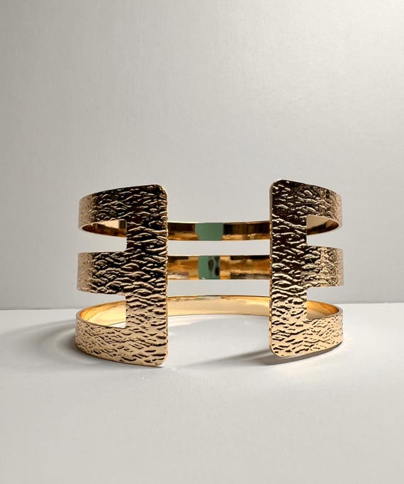 Hammered Brass Upper Arm Cuff: Adjustable Boho Ar… - image 10