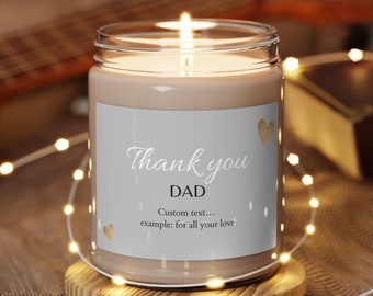custom dad gift candle, daddy gifts, best dad gift, gift idea, thank you gift, father gift, candle scent gift, personalized dad candle