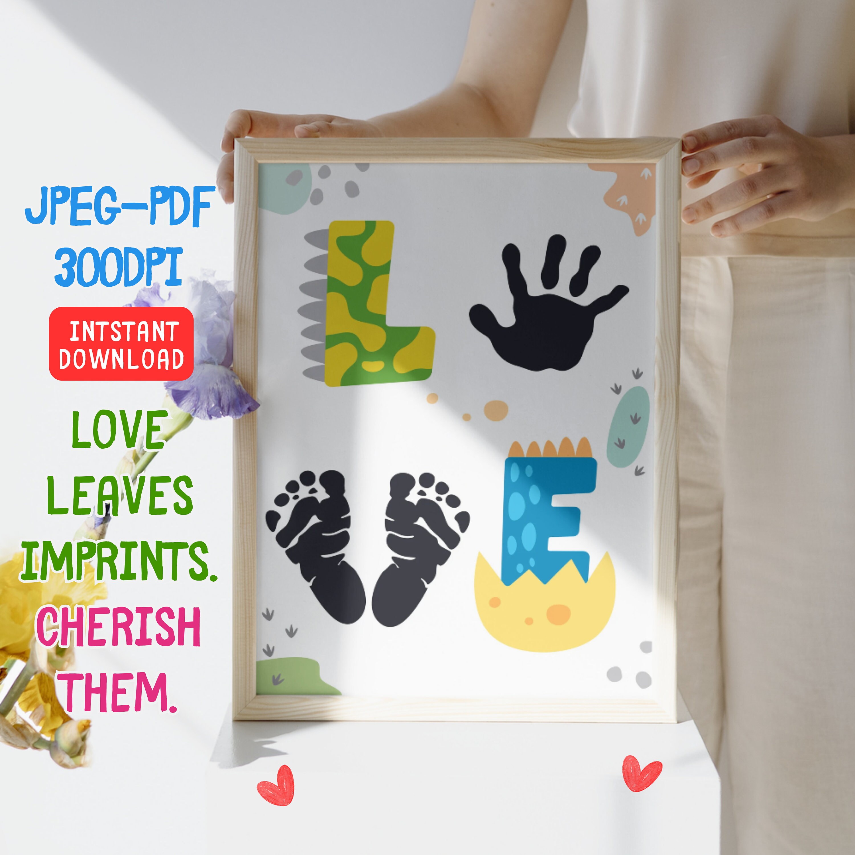 My Tiny Prints Newborn Baby Handprint and Footprint Photo Frame