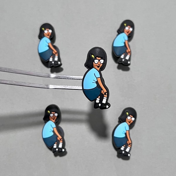 Tina Twerking Clog Charms - High Quality Funny Burger Cartoon Shoe Charms - Unique Hilarious Adult Kids Small Gifts