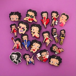 Betty Boop Charms - 90’s Cartoon Animated Cultural Icon Shoe Clog Charms - Adults and Kids Small Gifts