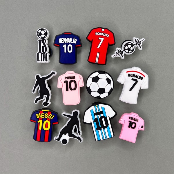 Ronald Mess Ney Soccer Team Jersey Clogs Charms - NEW Sports Futbol Football Shoe Charms - Soccer Players Soccerball - Sets Available