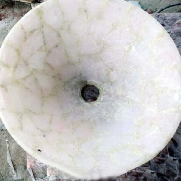 White Quartz Natural Stones Wash Basin / Counter Top Sink / Round Wash Basin Kitchen & bathroom Sink