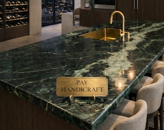 ベルヴェデーレストーンカウンタートップ｜特注ダークグリーンクォーツァイトキッチンアイランド｜高級天然石カウンタートップ｜手作りアイランドトップ